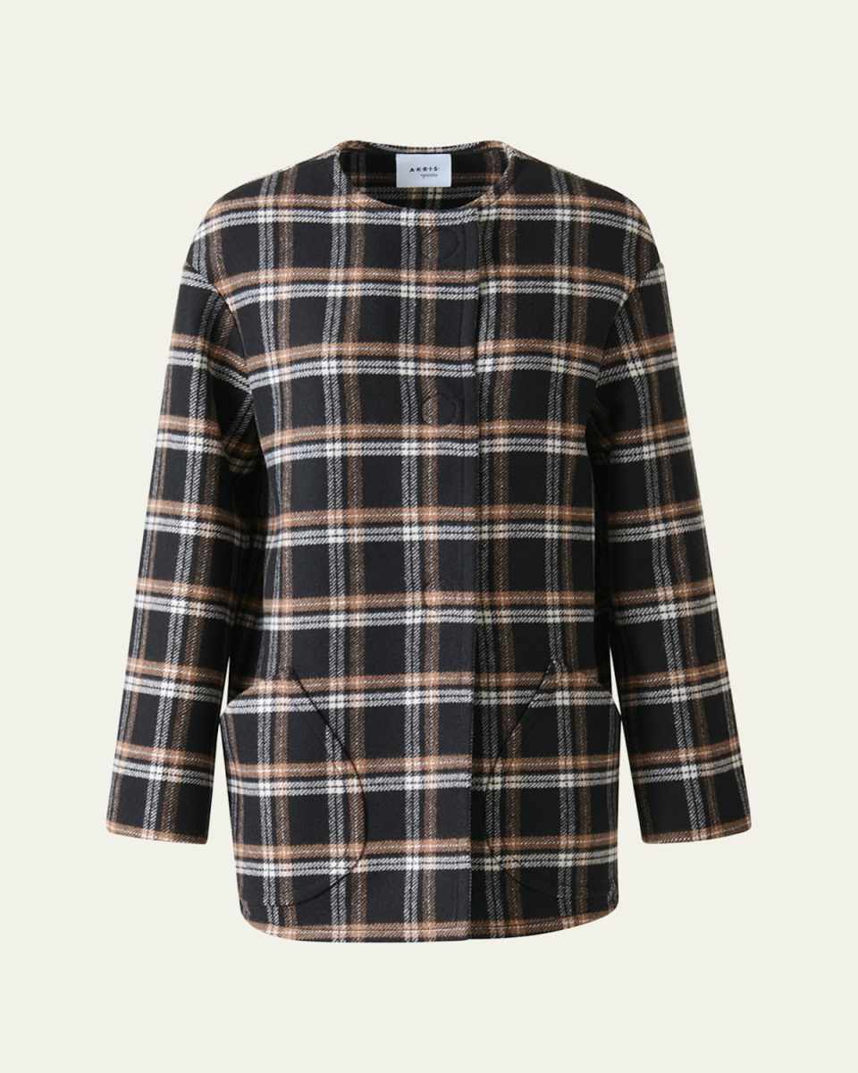 Plaid Double-Face Wool Coat